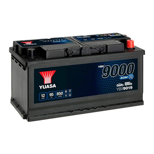 Batterie voiture Yuasa Start-Stop AGM YBX9019 - 12V 95Ah 850A - Véhicules Start-Stop et SUV_0
