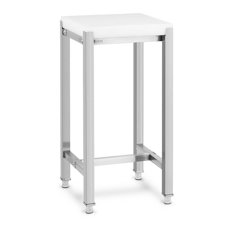 Billot boucherie 40 x 40 cm - Hauteur 80 cm - Acier inoxydable et plastique (polyéthylène) - Réf. 14_0004508_0