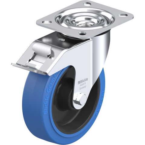 BLICKLE - ROULETTE PIVOTANTE À FREIN Ø 125MM BANDAGE CAOUTCHOUC NR 150KG - LE-POEV 125R-FI-SB