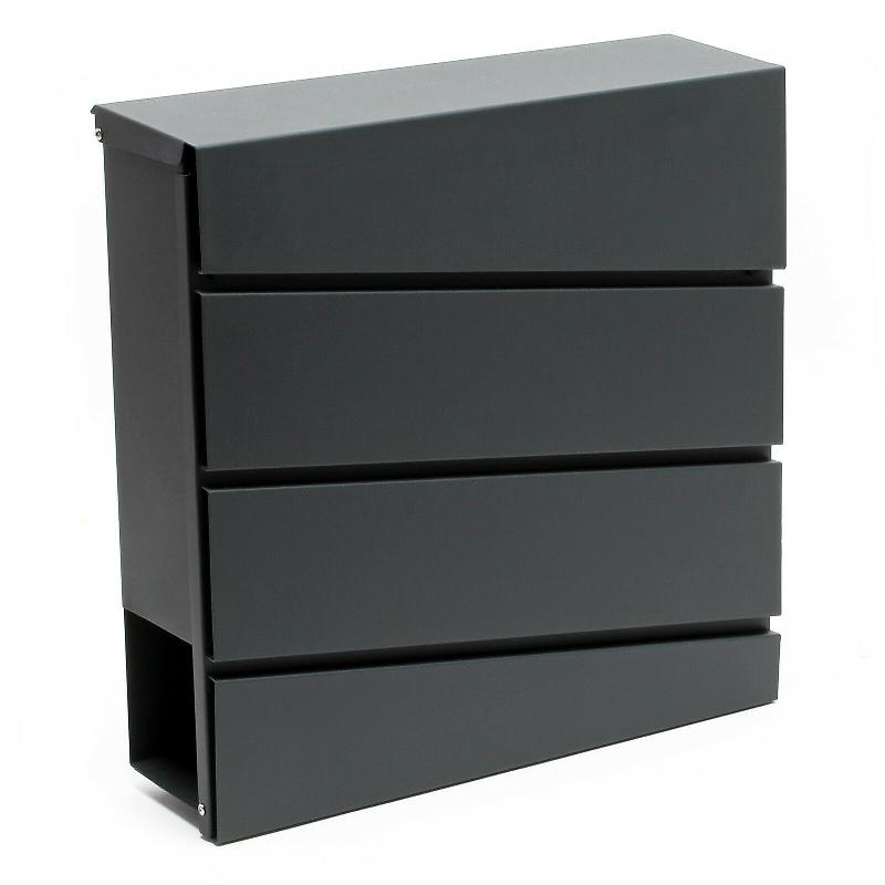Boîte aux lettres design en acier galvanisé anthracite - porte-journal - revêtement poudre - 16_0000089_0