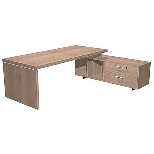 BUREAU CONSOLE ET PIED PANNEAU ROYAL - 225 CM - NOYER - ARTARREDI