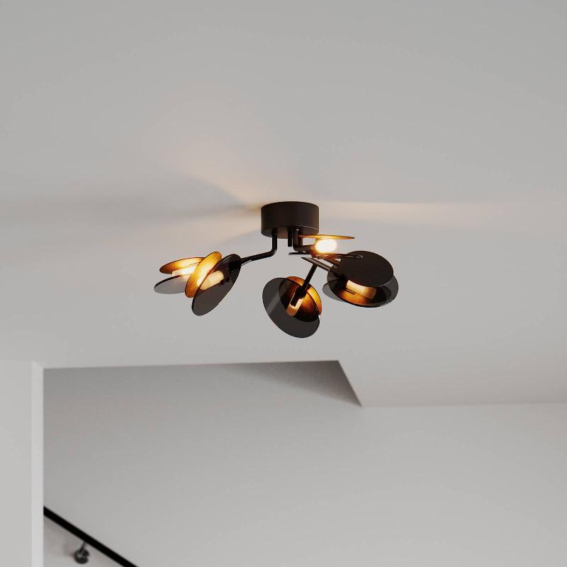 BY RYDÉNS TURNO PLAFONNIER, NOIR À 6 LAMPES