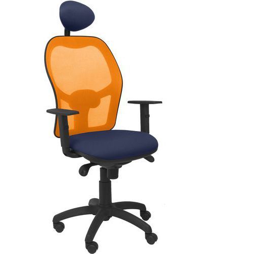 CHAISE JORQUERA AVEC APPUI-TÊTE ORANGE/BLEU MARINE - PIQUERAS Y CRESPO