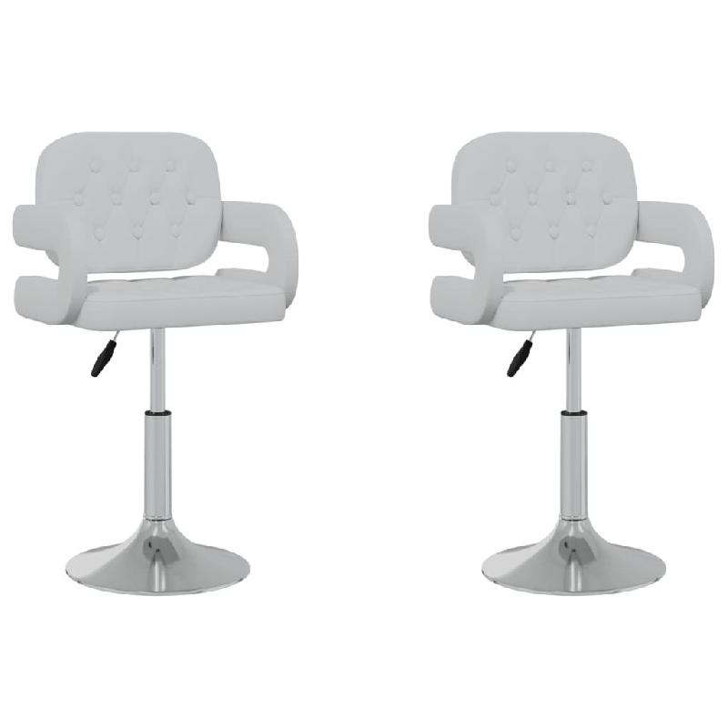 Chaises pivotantes à manger lot de 2 blanc similicuir Modèle Vega Flex - 335557_0