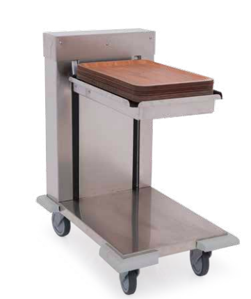 Chariot à plateaux à niveau constant - acier inoxydable AISI 304 - pour 120-150 plateaux - roulettes avec freins_0