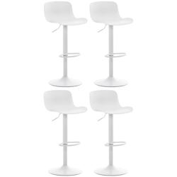 Décoshop26 - Lot de 4 tabourets de bar hauteur réglable et siège pivotant avec siège en plastique blanc métal blanc 10_0004491 - blanc 3000252136547_0
