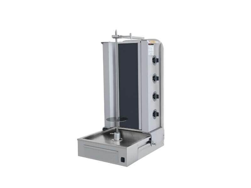 Électrique gril à gyros – gril à kebab avec moteur en bas – 4 brûleur – max. 70 kg – avec portes battantes – 60 x 70 cm – Réf. AKS-SG_0