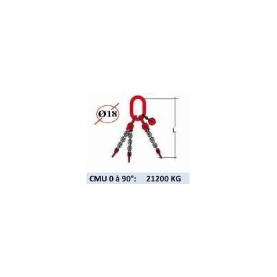 ELINGUE CHAINE 3 BRINS - SANS CROCHET - CMU 21200 KG (CLASSE 80)
