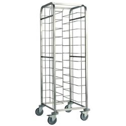 ERATOS Chariot Pour Plateaux  12 Niveaux - Inox - Pour Plateaux De l. 290 A 380Mm Et De L. 530Mm - 4 Roues 125Mm Dont 2 Avec Freins CBAD-12 - CBAD-12_0