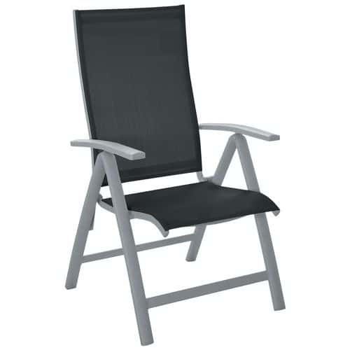 FAUTEUIL ELEGANCE MULTIPOSITIONS TPEP/ALU - GRAPHITE/BLANC - PROLOISIRS