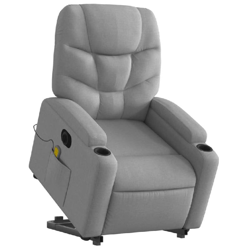 Fauteuil inclinable de massage électrique Gris clair Tissu Modèle Uvaris - 8721012171206_0