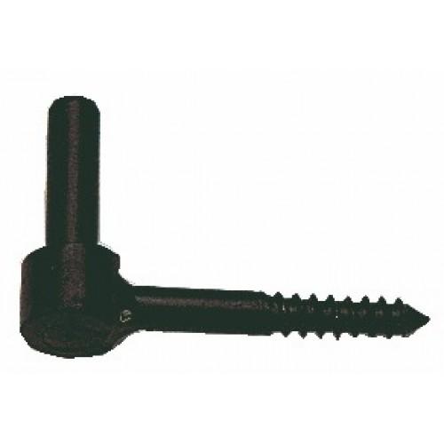 GOND À VIS BOIS EN ACIER ZINGUÉ NOIR - PIVOT 16 MM - LONGUEUR 75 MM TORBEL