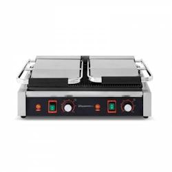 Gril panini professionnel en inox 3600W - Plaque lisse, thermostat 50°C à 300°C - Idéal cafés, restaurants, hôtels - Equipementpro - PG-813B_0