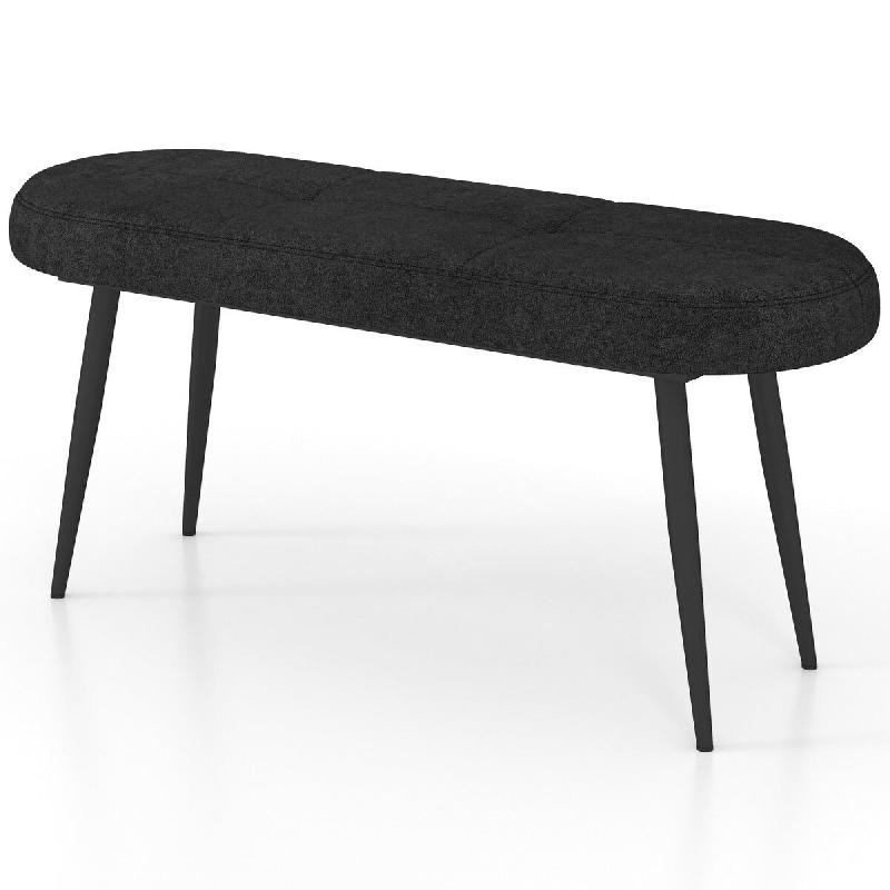 Helloshop26 - Banc ottoman rembourré 113 x 40 x 48 cm pour 2 personnes à chaussures design élégant en polyester noir 20_0010582 - noir métal 3000_0