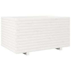 Helloshop26 - Jardinière bac lit surélevé plantes fleurs terrasse jardin 90 x 60 x 49,5 cm bois de pin massif blanc 02_0038027 - 3000217651832_0