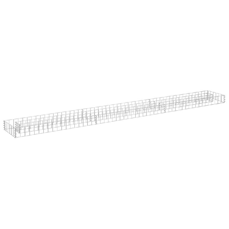 Jardinière lit surélevé à gabion en acier galvanisé - Plantes et fleurs - 270 x 30 x 10 cm - Réf. 02_0001286_0