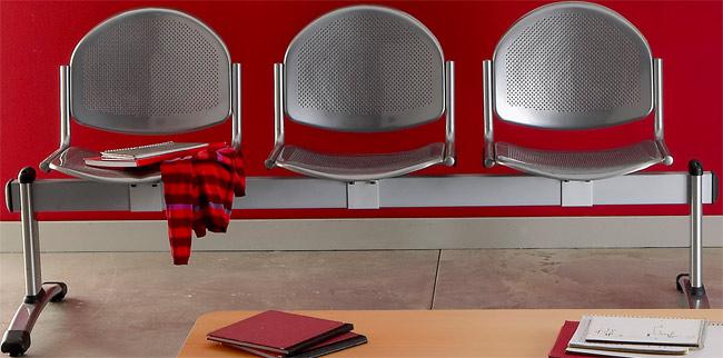 BANQUETTE SUR POUTRE FOCUS 3 PLACES COQUE ALU - MANUTAN COLLECTIVITÉS