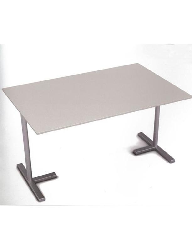Pied de table Bold/T - base double finition noire ou époxy couleur pour plateaux rectangulaires_0