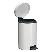 POUBELLE MÉTAL 20 LITRES BRABANTIA RONDE À PÉDALE BLANCHE