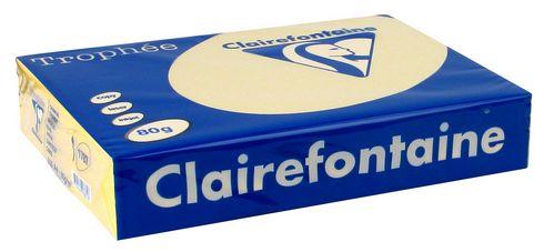LOT DE 5 - PAPIER A4 COULEUR CHAMOIS 80 G CLAIREFONTAINE TROPHÉE COULEURS INTENSES - RAMETTE DE 500 FEUILLES