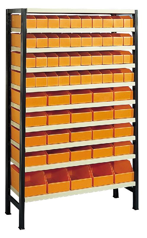 Rayonnage picking avec 65 bacs plastiques orange_0