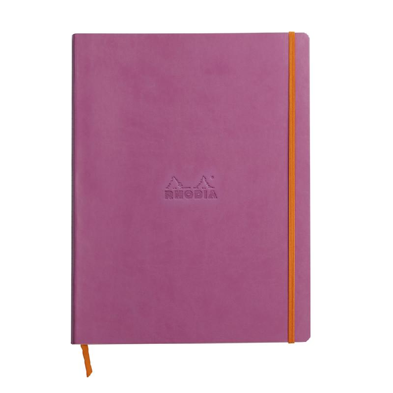 RHODIARAMA CAHIER SOUPLE A4+ 160 PAGES LIGNÉ PAPIER IVOIRE 90G - LILAS