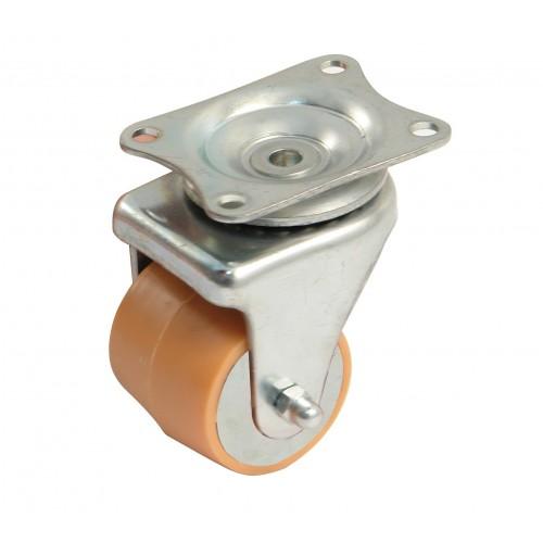 ROULETTE PIVOTANTE PLATINE POLYAMIDE - 70 MM - 100 KG - ALÉSAGE LISSE AVL