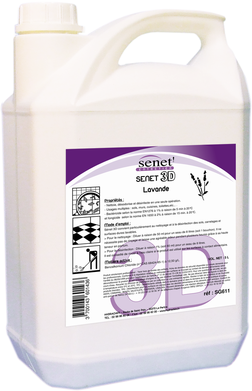 Senet 3D - Détergent pour sols parfum lavande - Nettoyage, désodorisation et désinfection_0