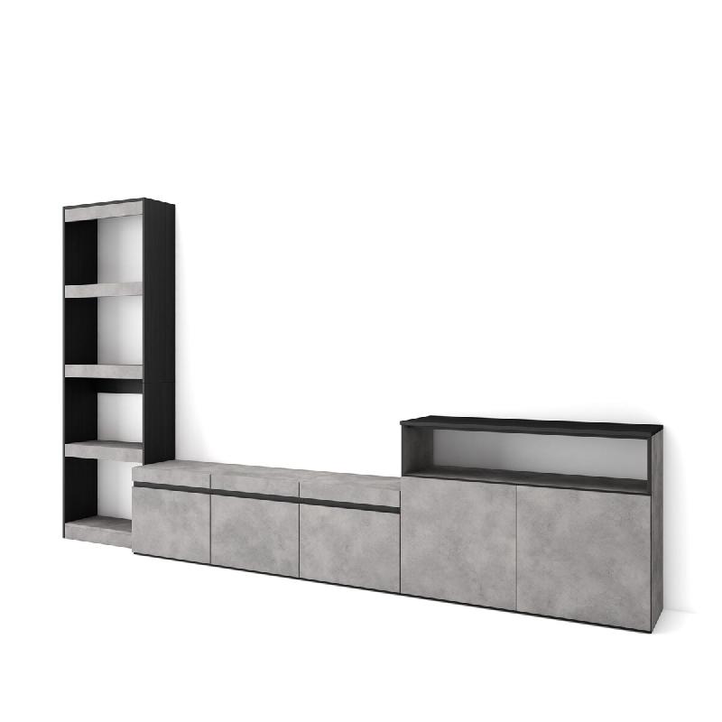 SKRAUT HOME Ensemble Meuble TV, 310x186x35cm, Pour les TV jusqu'à 65