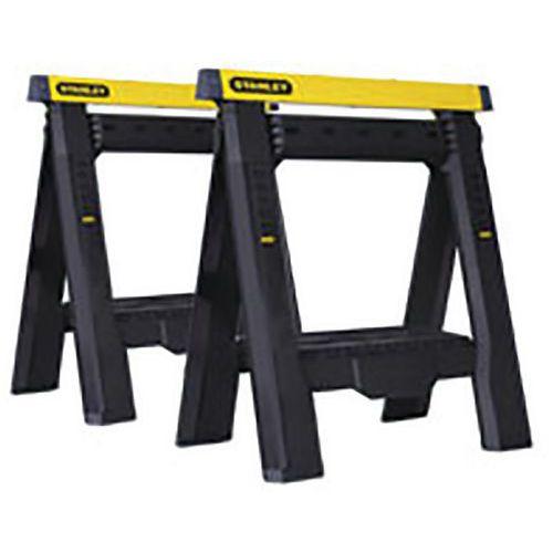 STANLEY 1 TRÉTEAUX PLIABLES TÉLESCOPIQUES - LOT DE 2 PIÈCES 71.5 X 15 X 79