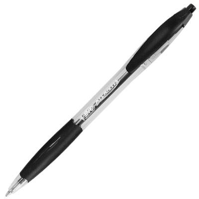 STYLO BILLE BIC ATLANTIS - RETRACTABLE - POINTE MOYENNE - NOIR - LOT DE 2