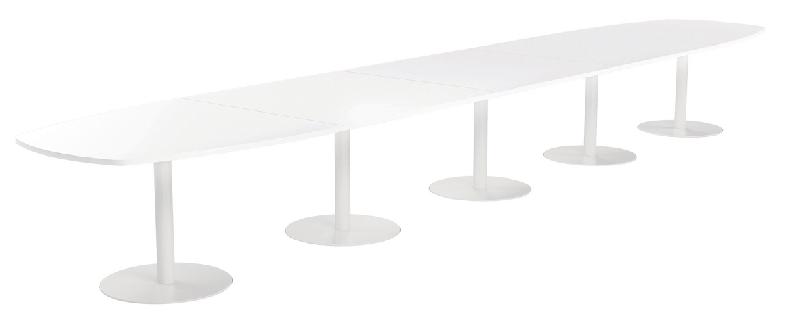 TABLE CONFÉRENCE ELGA PIED COROLLE 600X113 CM PLATEAU MÉLAMINÉ BLANC/BLANC - MANUTAN COLLECTIVITÉS