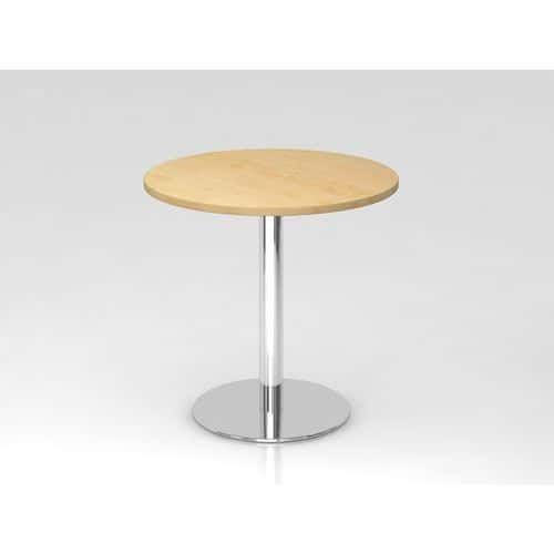 TABLE DE RÉUNION RONDE-Ø80CM-NOYER-ARGENT - HAMMERBACHER