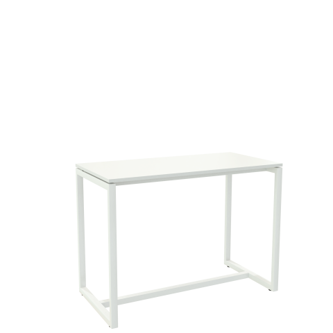 TABLE HAUTE EASYDESK L.114 X H.110 X P.75 CM PIED BLANC PLATEAU BLANC