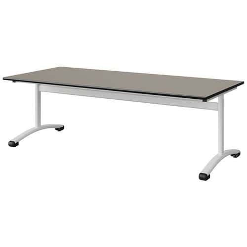 TABLE MALIBU 180X80 T3 DL STR ANTIB GRIS U727/NOIR BLC 9016