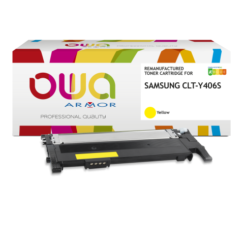 TONER REMANUFACTURÉ OWA - STANDARD - JAUNE - POUR SAMSUNG CLT-Y406S/ELS