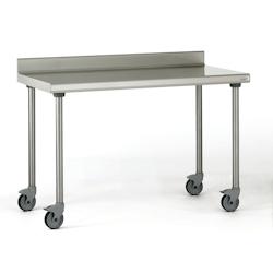 Tournus Equipement Table inox adossée sur roues longueur 1200 mm Tournus - 414992 - plastique 414992_0
