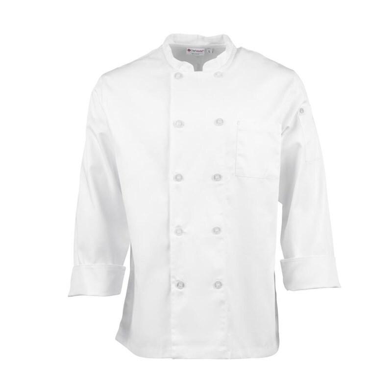 Veste de cuisine mixte Le Mans Chef Works blanche S - S blanc A371-S_0