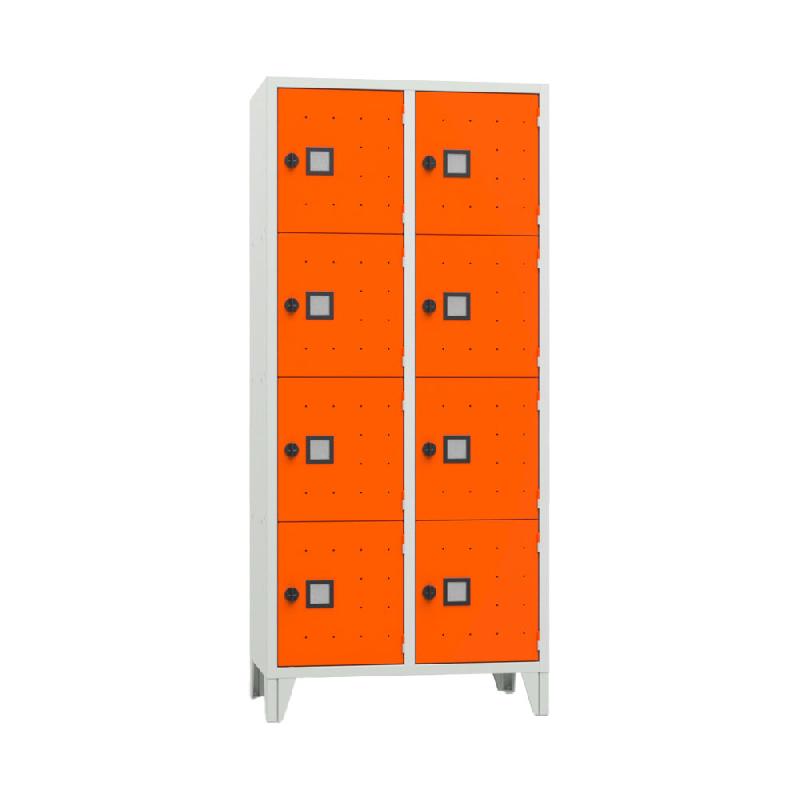Vestiaire Roma 2 colonnes 4 cases gris / orange_0