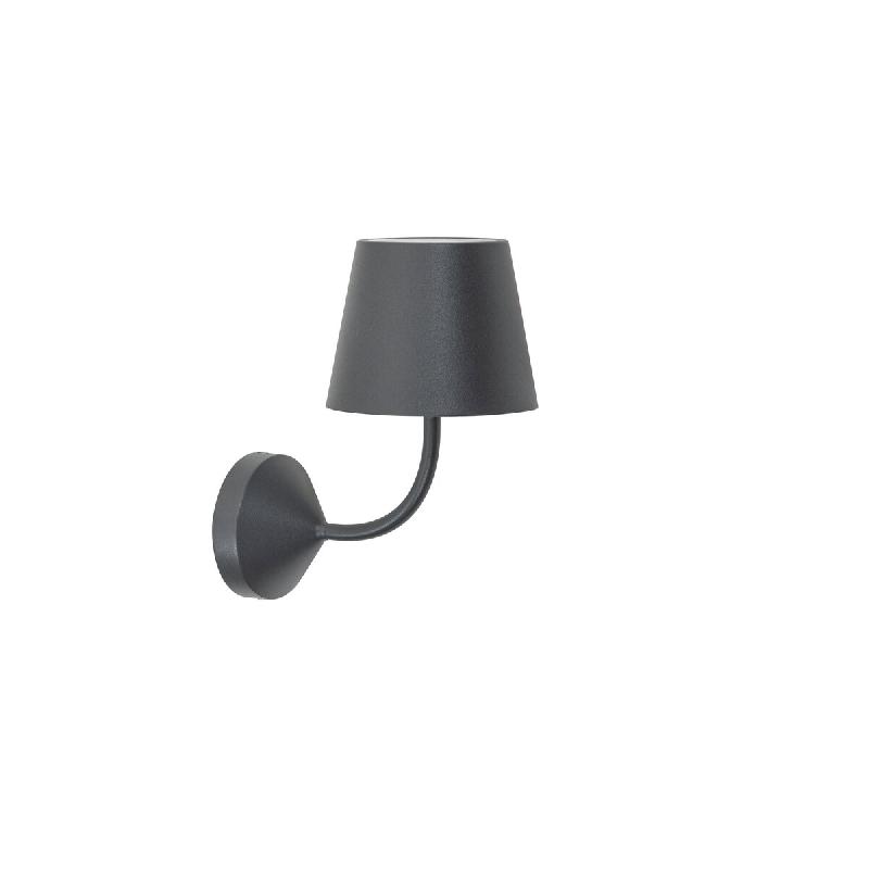 Zafferano Ai Lati Poldina Applique à LED 5.4W IP54 Gris Foncé 2700K 446lm, design moderne en aluminium pour éclairage extérieur et intérieur - gr_0