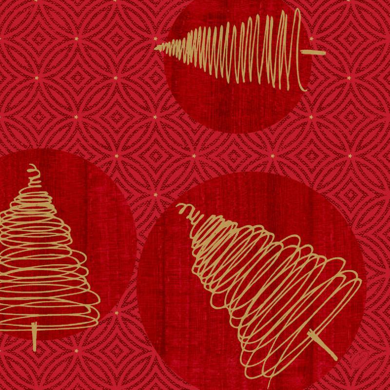 SERVIETTES ROUGE OUATE DE CELLULOSE 40X40 CM ELEGANT TREES DUNI (50 PIÈCES)
