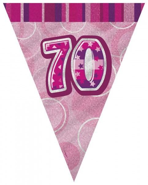 70. Anniversaire | Guirlande de fanions rose - 55299_0