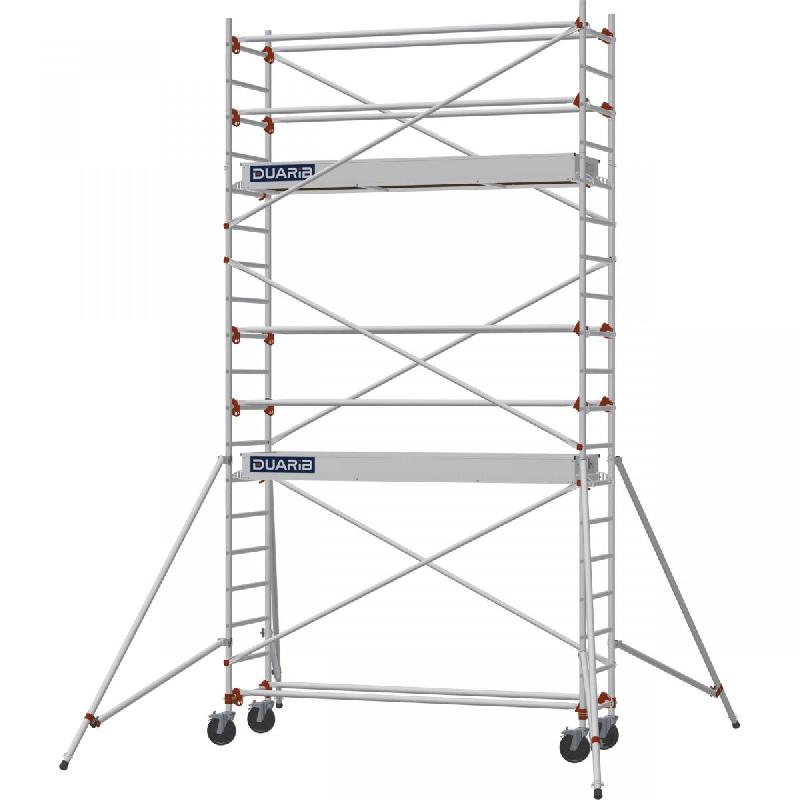 Échafaudage roulant aluminium AL 255 version standard - Hauteur de travail : 5,90 m - DUARIB - 613814_0