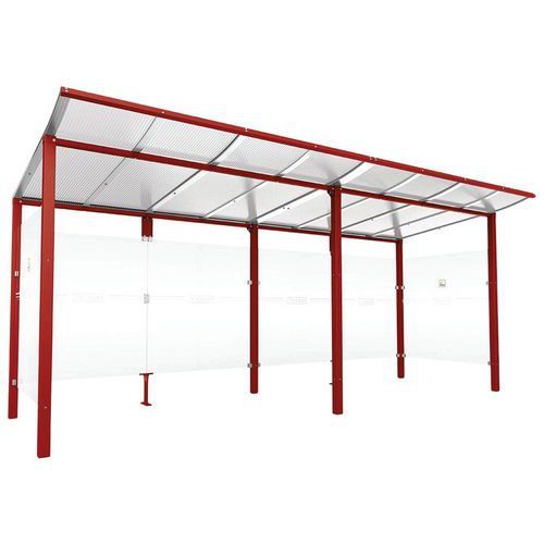 ABRI FUMEURS MODULO 5 M - ROUGE FONCÉ 3004 - PROCITY