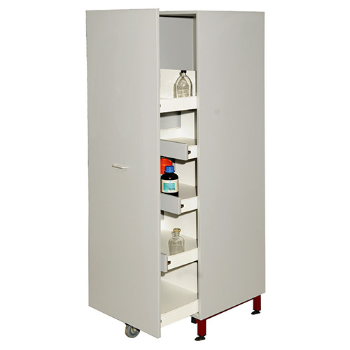 Armoire à tiroirs verticaux - module simple en bois 450 x 600 x 2000 mm - Réf AMT 8610 - BIOLAB_0