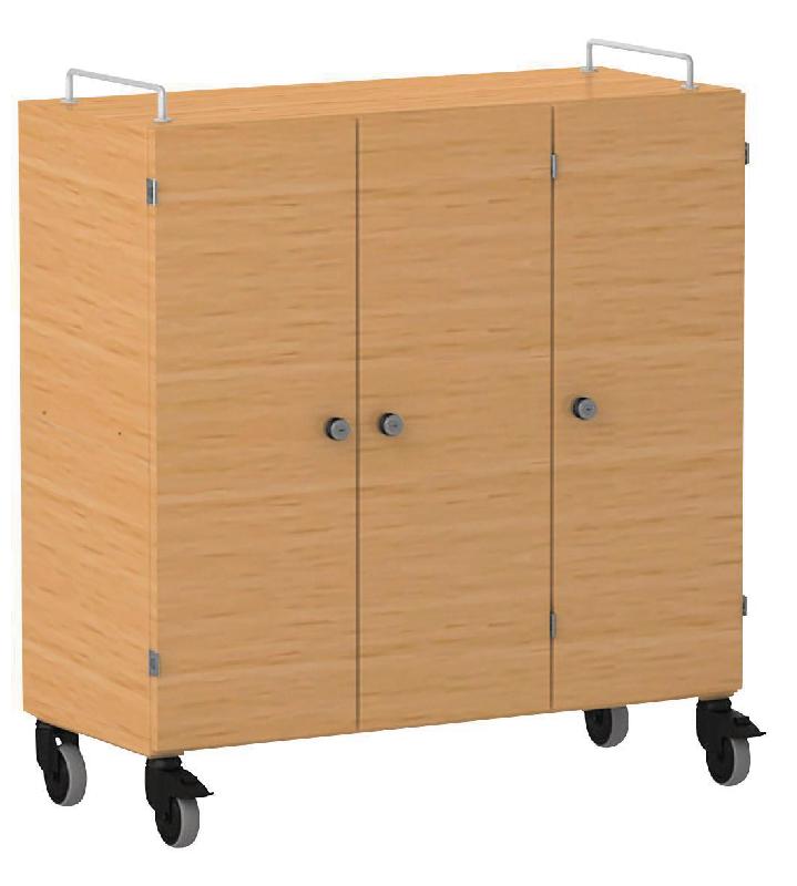 ARMOIRE BASSE SHIFT+ LANDSCAPE MÉLA. 9 CASES - 3 PORTES - HÊTRE - VERT CLAIR - MANUTAN COLLECTIVITÉS