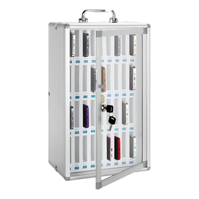 Armoire de stockage verrouillable KMT36 pour 36 téléphones portables en aluminium avec serrure à clé - Bravour®_0