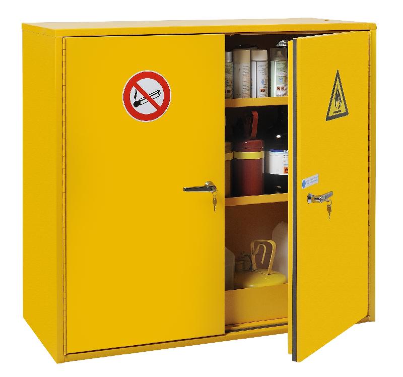 Armoire pour inflammable NF X 08-003 - Double paroi - Modèle bas 2 portes - Volume de rétention de 81,6 l_0