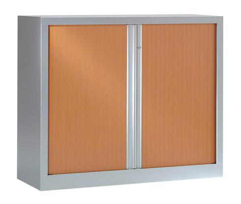 ARMOIRES À RIDEAUX MONOBLOCS ECO-CONÇUE DÉCOR H 100 X L 120 CM CORPS ALUMINIUM-MERISIER