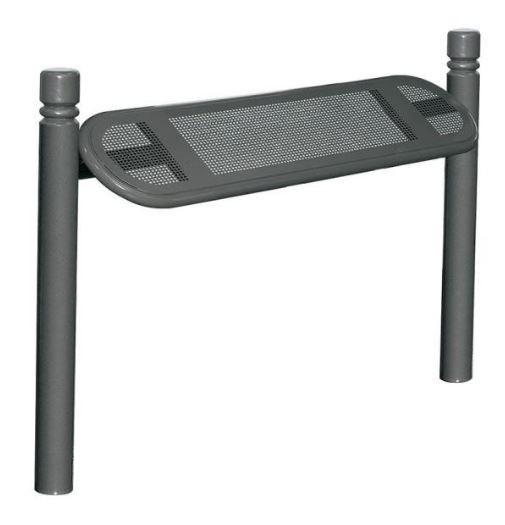 Assis-debout City - Structure en tube acier Ø 76mm - Assise perforée et cerclée de 2mm - Hauteur 747mm - Largeur 345mm - Longueur 900mm - Peint selon RAL - Poids 28kg - Fabrication Française_0